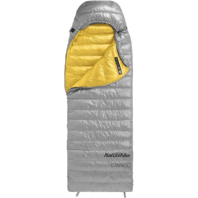 Мешок спальный NATUREHIKE CW400 NH18C400-D 6927595766354 с гусинным пухом серый размер M